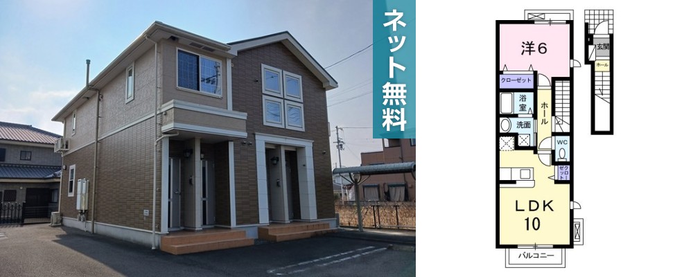 プチメゾン・エリ 201の外観と間取り図