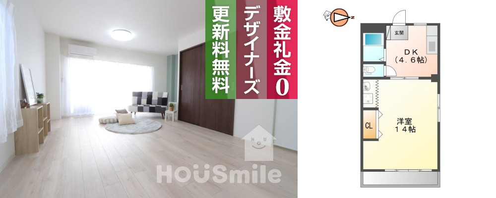 昭和町 マンション 1DK 205の外観と間取り図