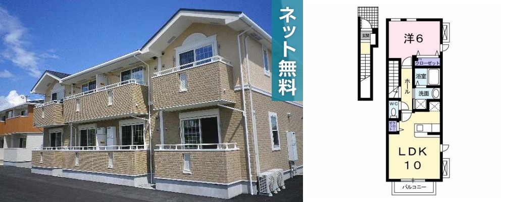 グラース B 201の外観と間取り図