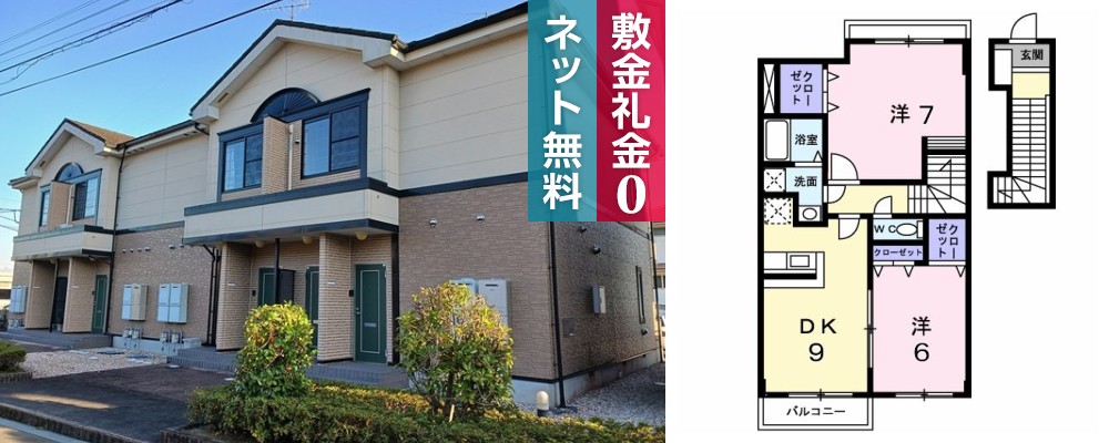 サザン・ヴィアーレB 202の外観と間取り図