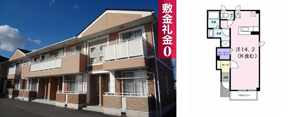 アルカディアC 105の外観と間取り図