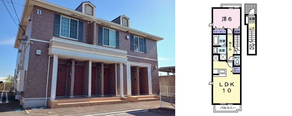 メゾンロアールIII B 203の外観と間取り図