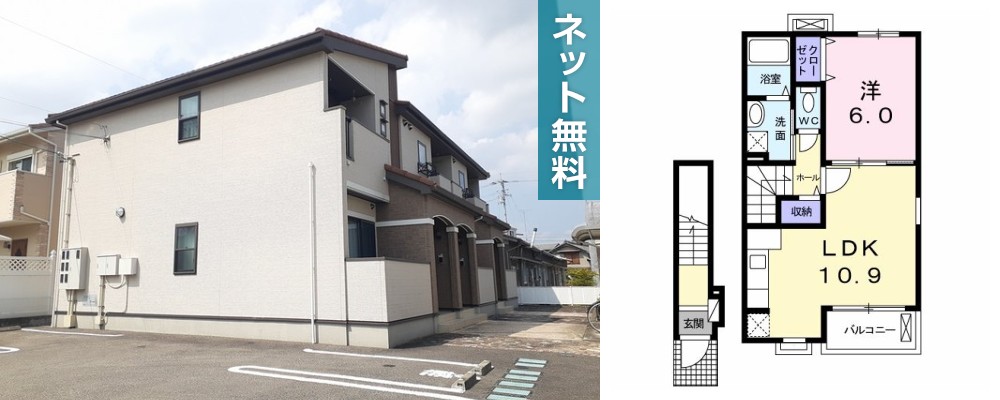 ソレイユ．K 203の外観と間取り図