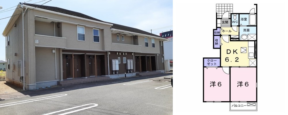 プレ ブリッジ シェトワ II 101の外観と間取り図