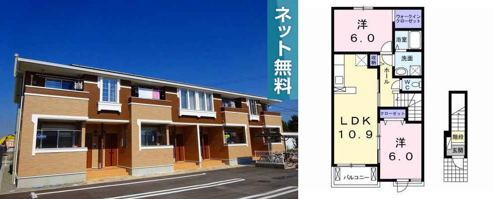 ラ・ナチュール 202の外観と間取り図