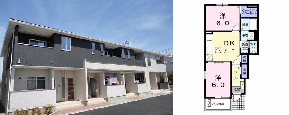 クレセント I 101の外観と間取り図