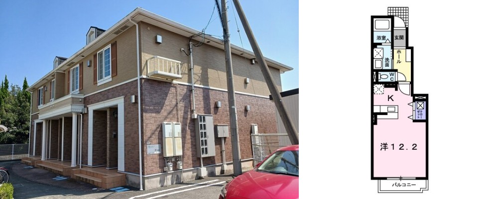 メゾンオーシャンB 103の外観と間取り図