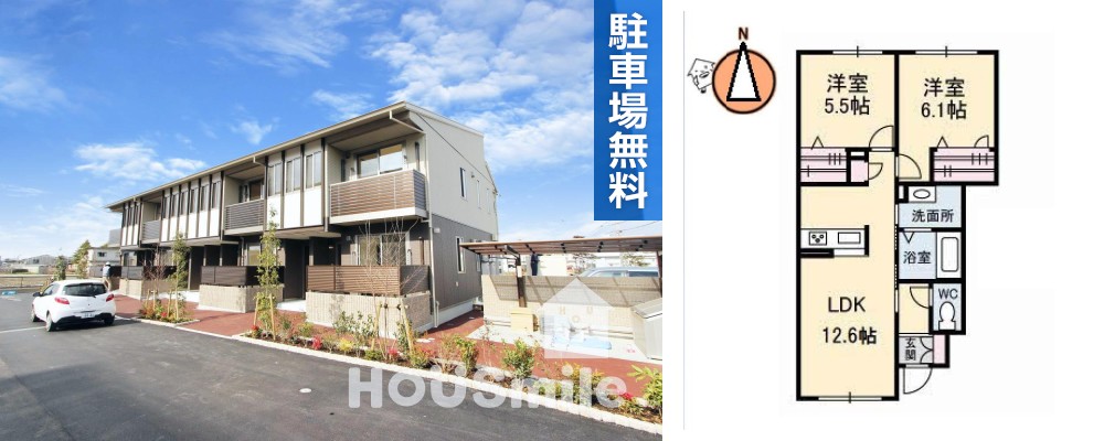シャーメゾン南島田 103の外観と間取り図