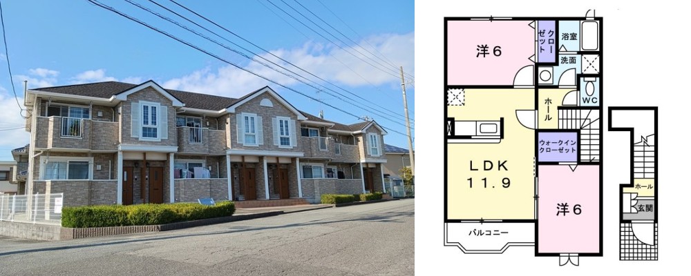 アルカンシエル 202の外観と間取り図