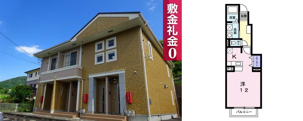 サニー・ヴィラ ケイ 102の外観と間取り図
