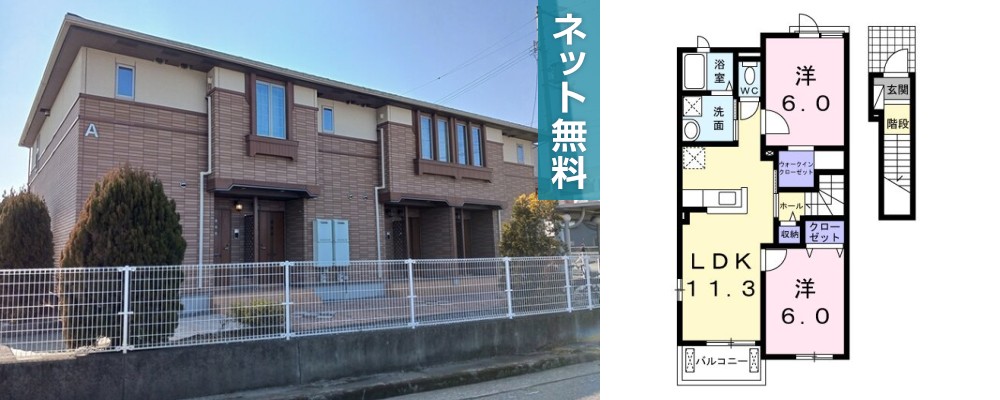 ハーベスト25A 203の外観と間取り図