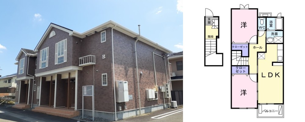 ニューカムリーB 201の外観と間取り図