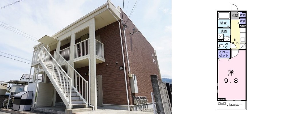 リュミエール 203の外観と間取り図