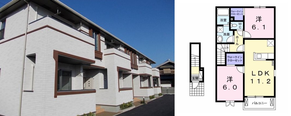 セント・フローラ D 205の外観と間取り図