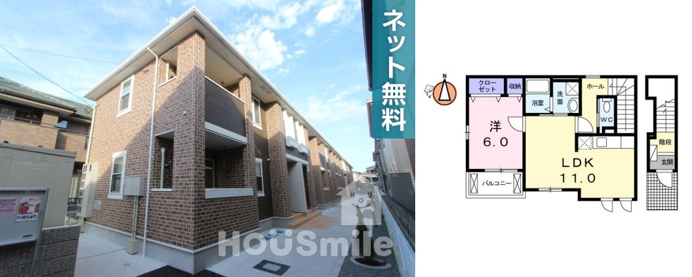 フローレンスN 201の外観と間取り図