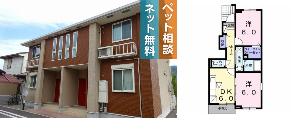 ラ・ゴロンドリーナB 101の外観と間取り図