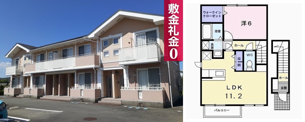 グラン ベルジュ B 201の外観と間取り図