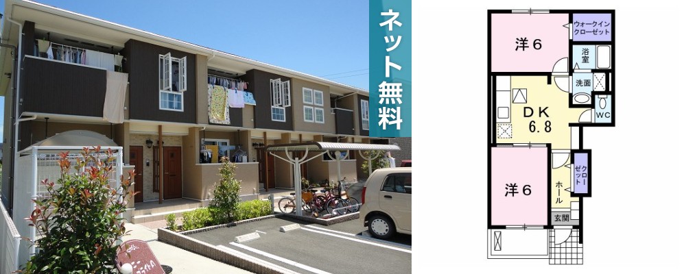 サニーブライト A 102の外観と間取り図