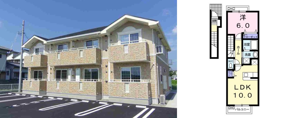 フレンドリーハープ大林 202の外観と間取り図