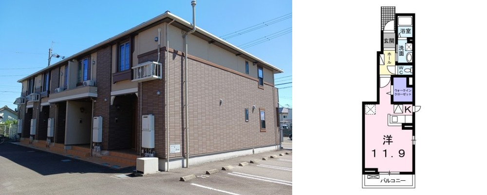 ミルト住吉I 101の外観と間取り図