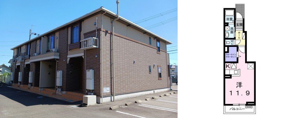 ミルト住吉I 104の外観と間取り図