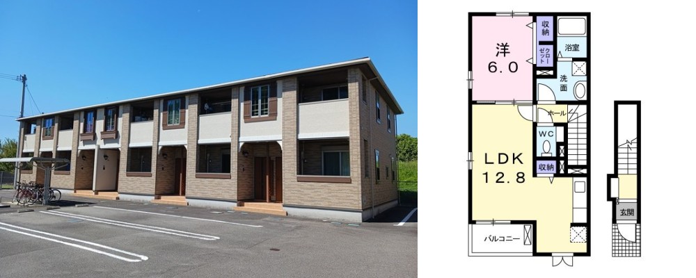 ミルト住吉II 201の外観と間取り図