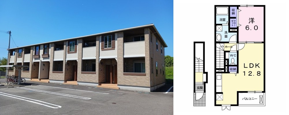 ミルト住吉II 205の外観と間取り図