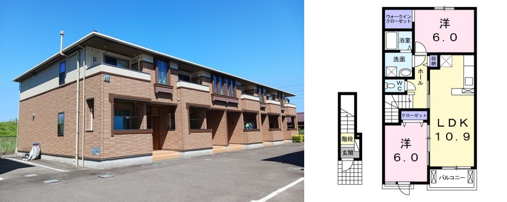 ミルト住吉III 203の外観と間取り図