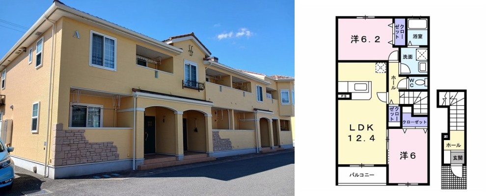 ファイン・ステージ A 203の外観と間取り図