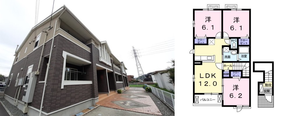 サンセール・ポワ・メゾンIV 201の外観と間取り図