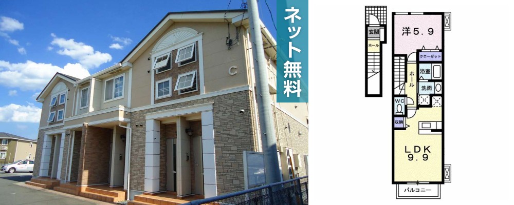 ブルートレイン篠原 C 201の外観と間取り図