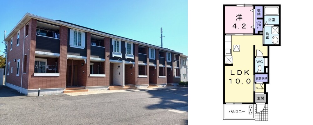 フォレスト・風雅 102の外観と間取り図