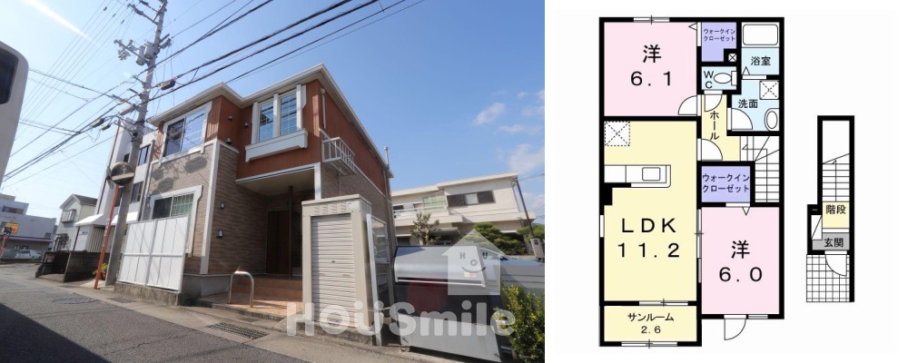 カレント内浜II 201の外観と間取り図