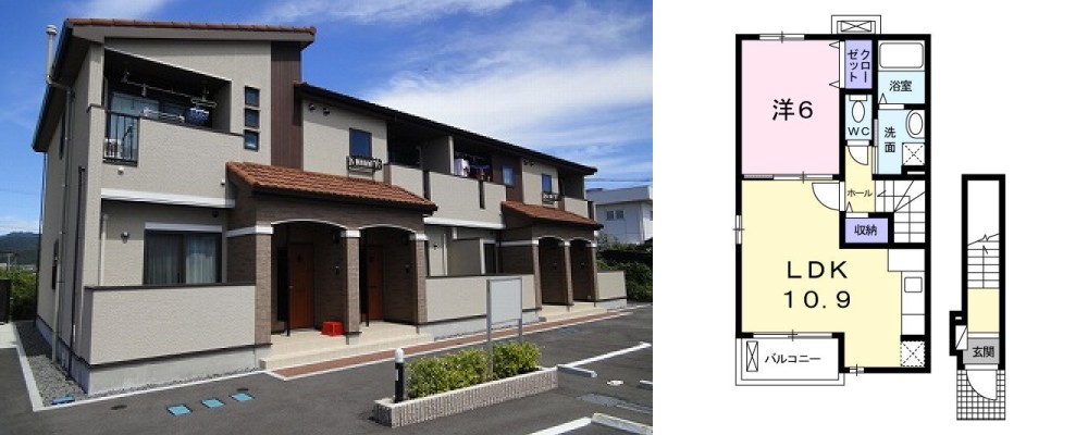 カーサ・フォレスタ 201の外観と間取り図