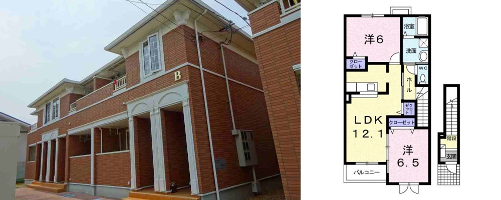 サンライズ貴園B 201の外観と間取り図