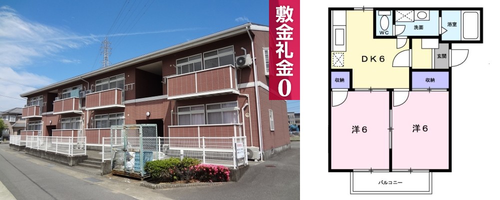 ラ・ソレアード 203の外観と間取り図
