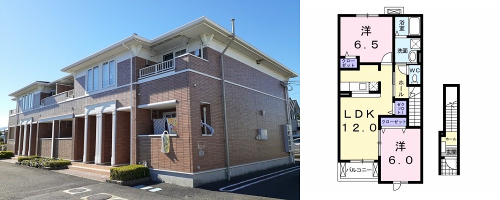 レジデンス福園 203の外観と間取り図