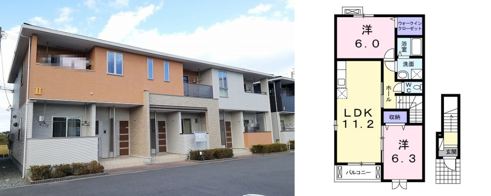 クレセント II 201の外観と間取り図