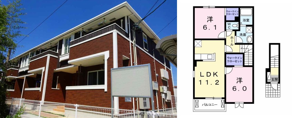 ライデイン 201の外観と間取り図