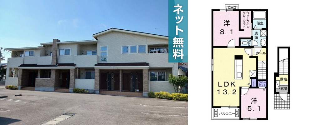 アクア・アルテB 201の外観と間取り図