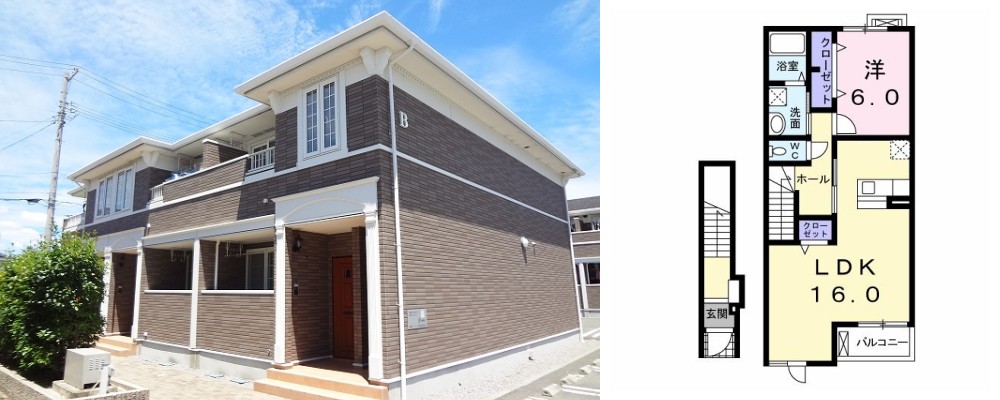 ヒルズ住吉 B 202の外観と間取り図