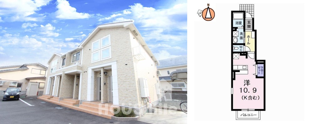 ライトハウス 105の外観と間取り図