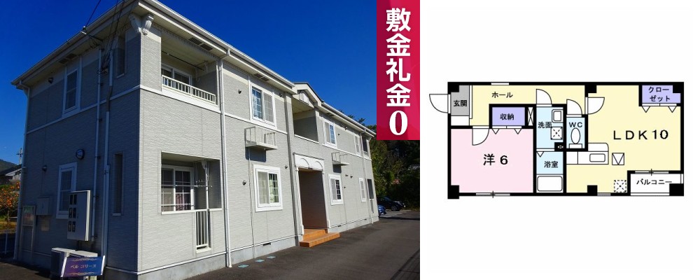 ベルコリーヌ 202の外観と間取り図