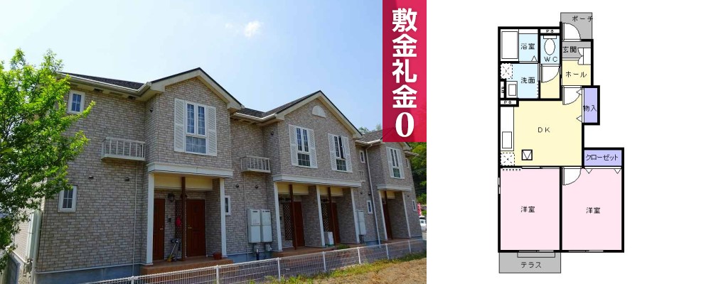 ソレイユ 102の外観と間取り図