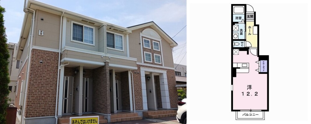 グリーン ビラ B 103の外観と間取り図