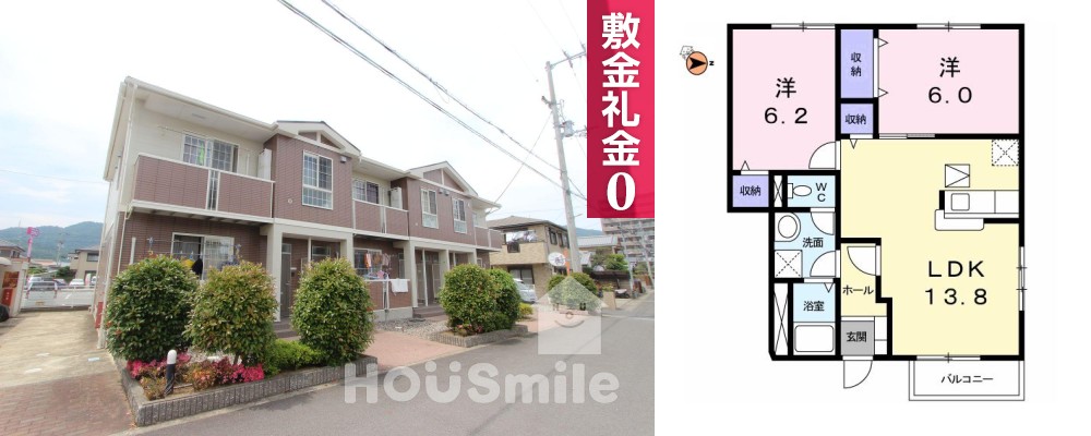 メゾン パサニアB 103の外観と間取り図