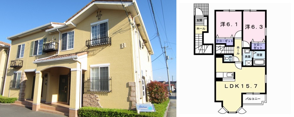 エテルノ B 201の外観と間取り図