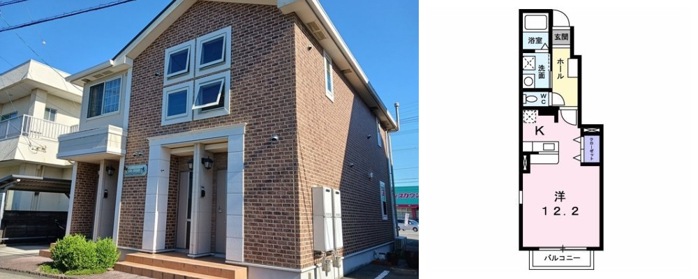 サンハウスIV 102の外観と間取り図