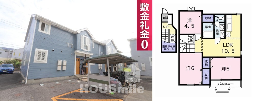 アムール・ハザカC 201の外観と間取り図