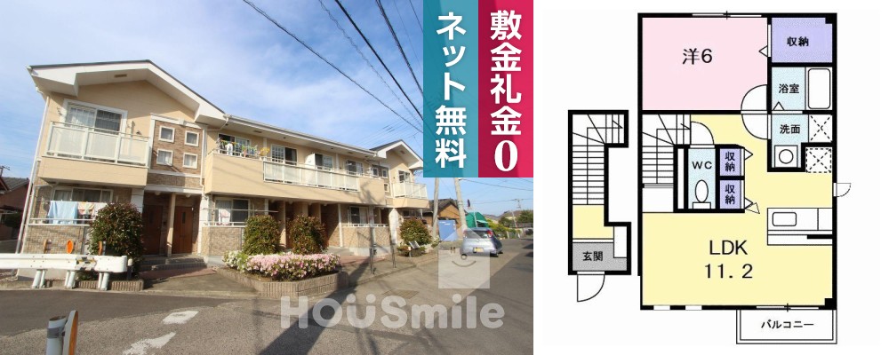 キャプリコートB 205の外観と間取り図
